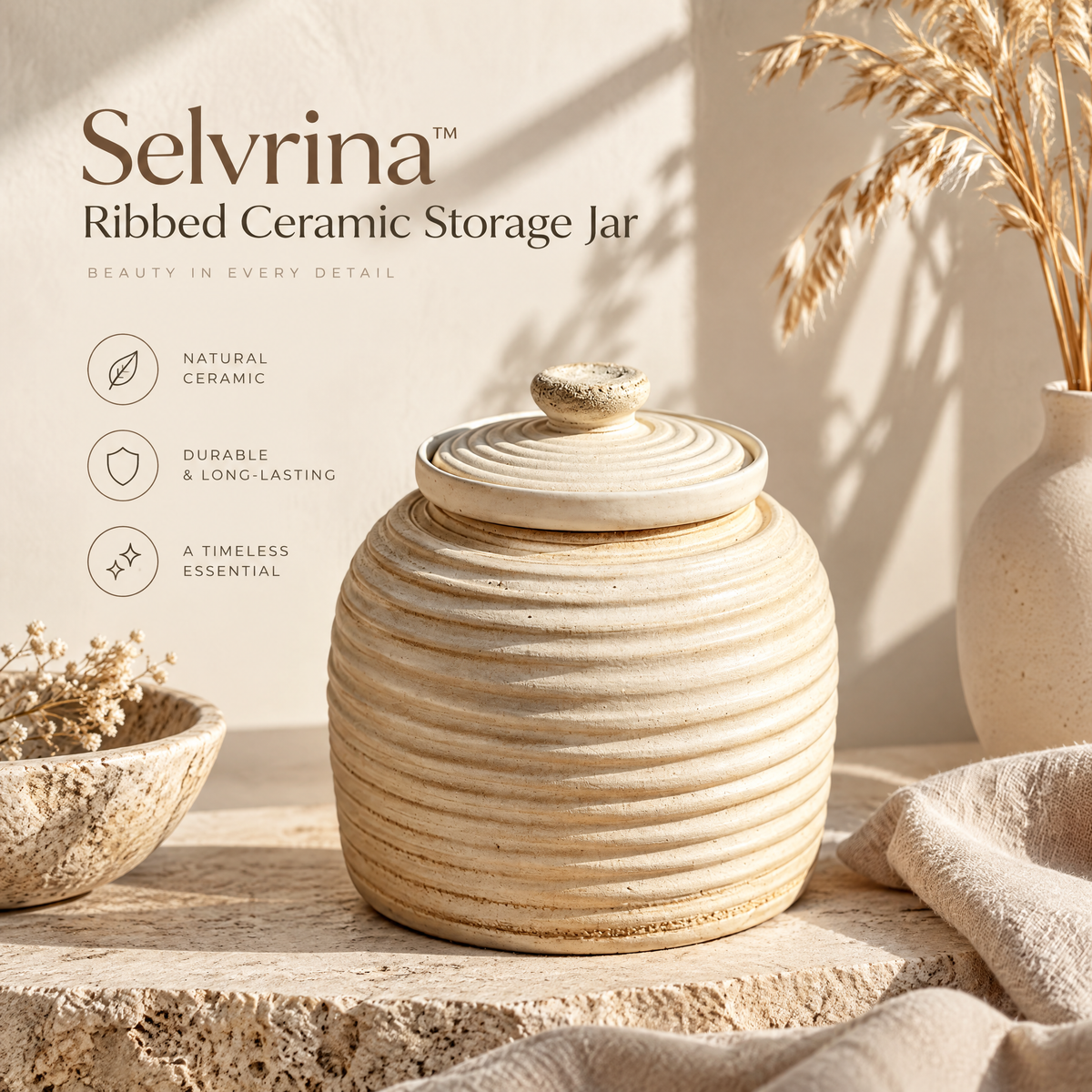Selvrina™ Sculptural Decorative Art Object – Modern Organic Home Accent