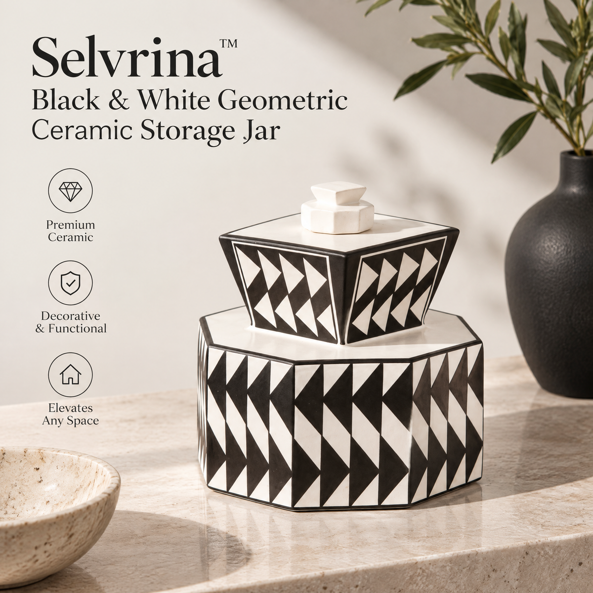 Selvrina™ Sculptural Decorative Accent – Artistic Object for Modern Interiors
