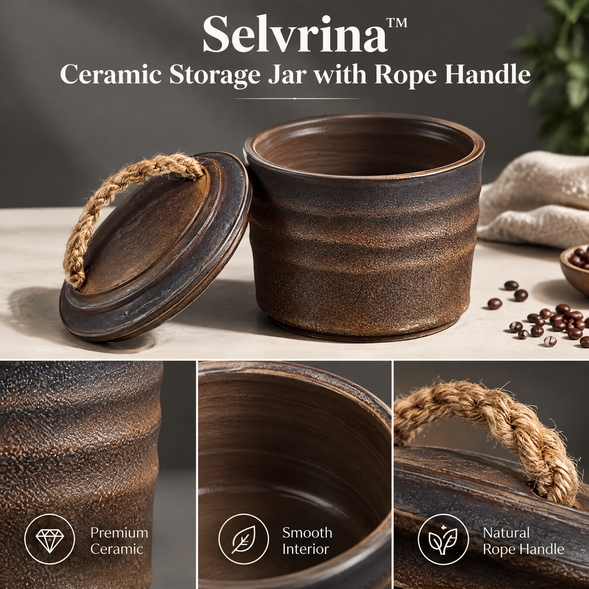 Selvrina™ Sculptural Decorative Vessel – Modern Organic Home Accent