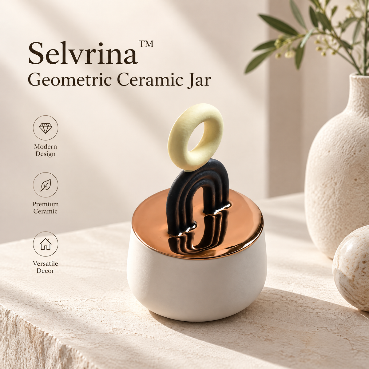 Selvrina™ Sculptural Decorative Object – Modern Artistic Accent for the Home