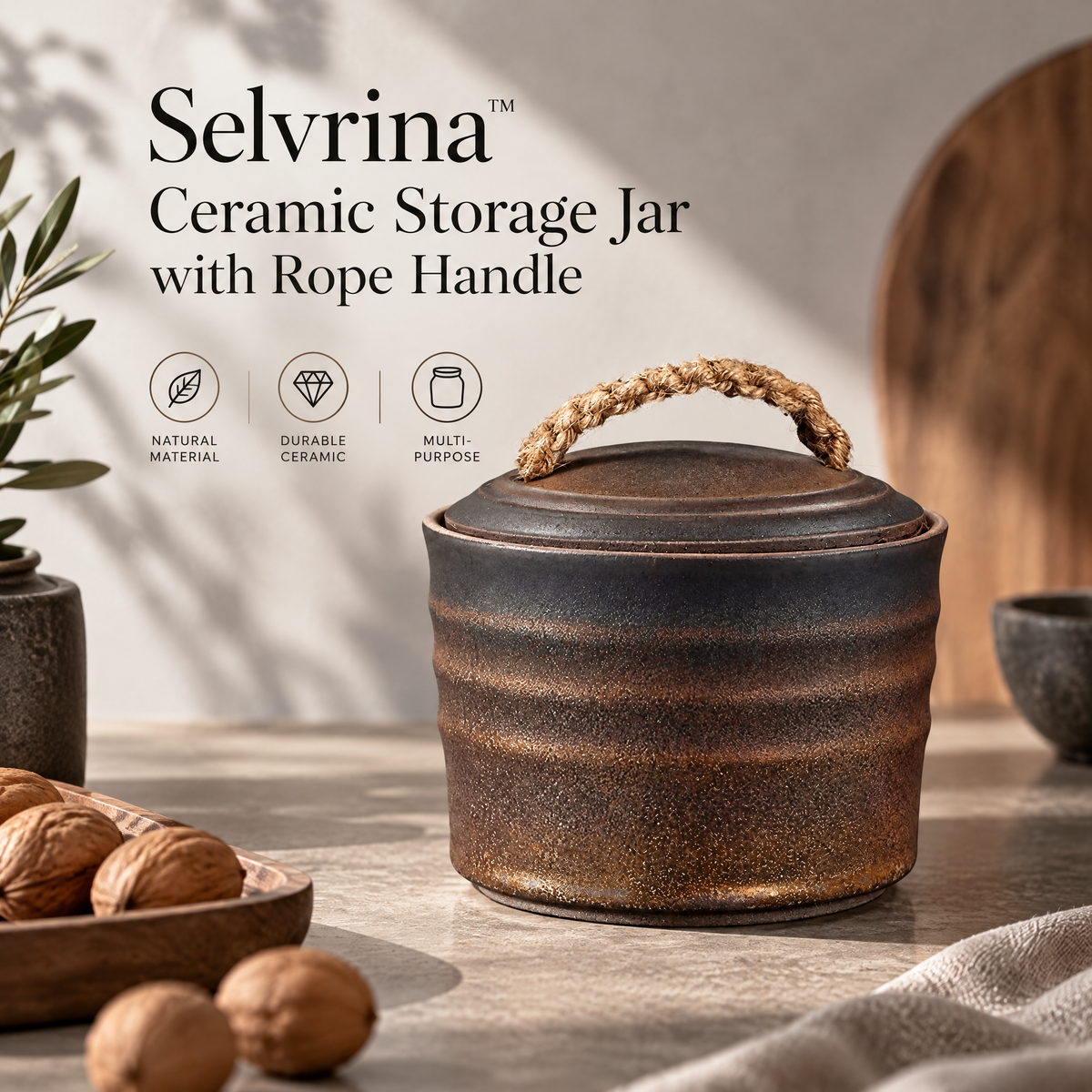 Selvrina™ Sculptural Decorative Vessel – Modern Organic Home Accent